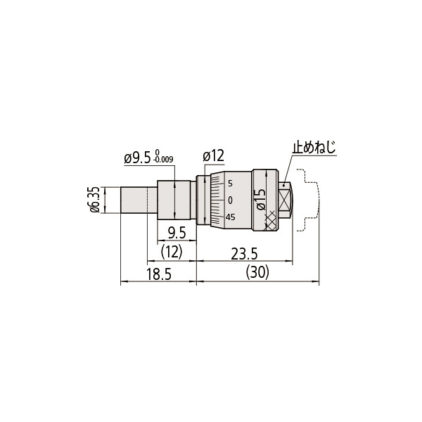 （株）ミツトヨ マイクロメータヘッド MHC マイクロメータヘッド MHC3-6.5CA 148-313-10