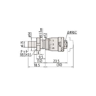 （株）ミツトヨ マイクロメータヘッド MHC マイクロメータヘッド MHC4-6.5CA 148-314-10