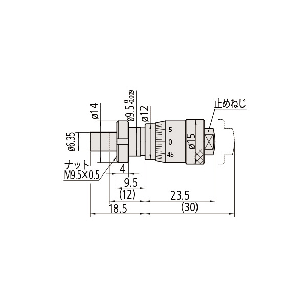 （株）ミツトヨ マイクロメータヘッド MHC マイクロメータヘッド MHC4-6.5CA 148-314-10