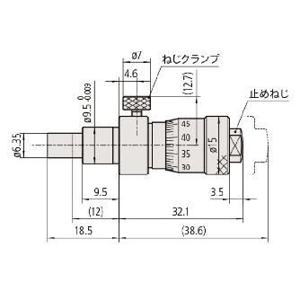 （株）ミツトヨ マイクロメータヘッド MHC マイクロメータヘッド MHC1-6.5CLCA 148-316-10