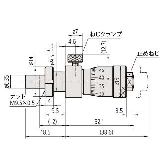 （株）ミツトヨ マイクロメータヘッド MHC マイクロメータヘッド MHC2-6.5CLCA 148-317-10