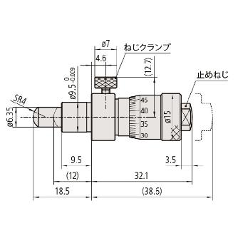 （株）ミツトヨ マイクロメータヘッド MHC マイクロメータヘッド MHC3-6.5CLCA 148-318-10