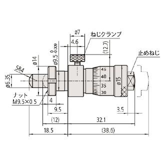 （株）ミツトヨ マイクロメータヘッド MHC マイクロメータヘッド MHC4-6.5CLCA 148-319-10