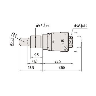 （株）ミツトヨ マイクロメータヘッド MHC マイクロメータヘッド MHC3-6.5CFA 148-322-10