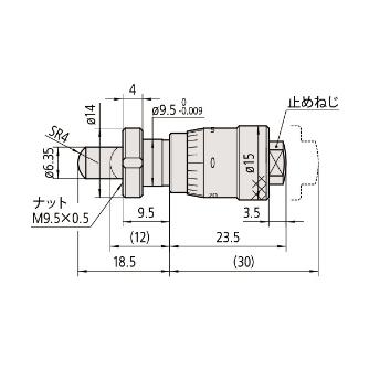 （株）ミツトヨ マイクロメータヘッド MHC マイクロメータヘッド MHC4-6.5CFA 148-323-10