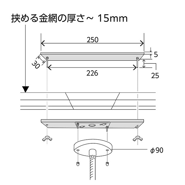 コミー（株） 丸ミラー(目の粗い金網用金具付) MF 丸ミラー（目の粗い金網用金具付） MF28TL