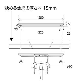 コミー（株） 丸ミラー(目の粗い金網用金具付) MF 丸ミラー（目の粗い金網用金具付） MF44TL