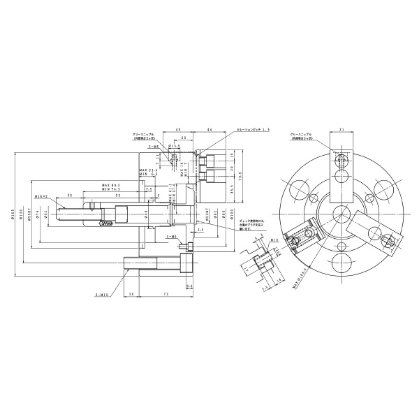 豊和工業（株） セレーテッドチャック H01MA セレーテッドチャック H01MA6 P=1.5