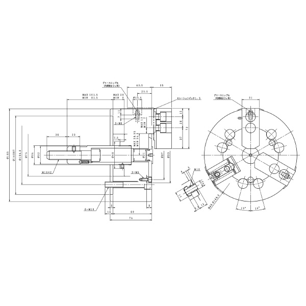 豊和工業（株） セレーテッドチャック H3KS セレーテッドチャック H3KS6