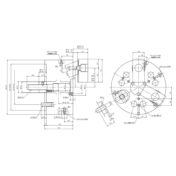豊和工業（株） ドローダウンチャック(流路付) H011MC ドローダウンチャック（流路付） H011MC6 Z