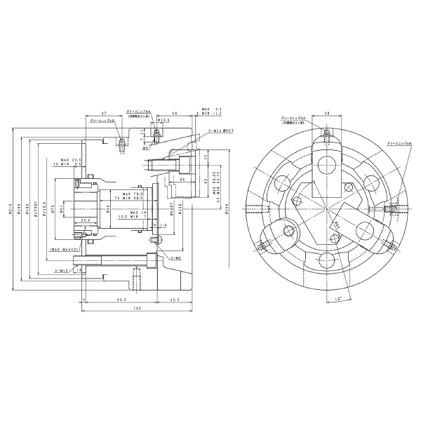 豊和工業（株） ドローダウンチャック H3ET ドローダウンチャック H3ET8