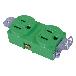 日動工業（株） 金具付コンセント 緑 2PE-GK 金具付コンセント　緑 2PE-GK