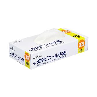 ショーワグローブ（株） ビニール手袋 100枚入 NO809 ビニール手袋　１００枚入　ＸＳサイズ NO809-XS