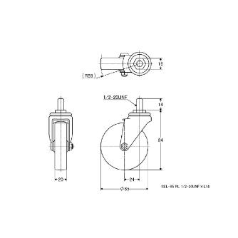（株）ナンシン 一般キャスター SEL 一般キャスター SEL-65RL UNF1/2X20X14