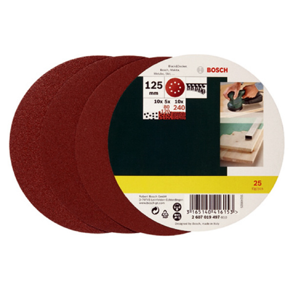 ボッシュ（株） DIY ランダムサンダーペーパーセット １２５ｍｍペーパーセット　２５枚 PR-PEX125M25