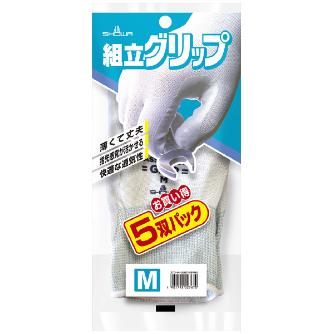 ショーワグローブ（株） 組立グリップ 5双パック NO370 組立グリップ　５双パック　Ｍサイズ NO370-M-5P ｸﾞﾚ-