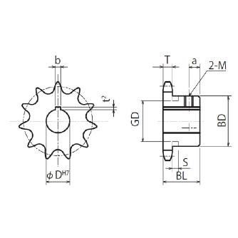 片山チエン（株） ジクアナカンセイスプロケット FBN80B ジクアナカンセイスプロケット FBN80B11D32