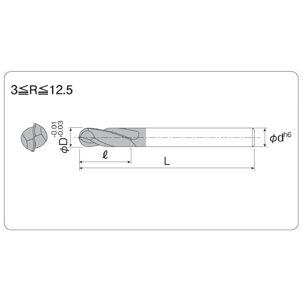 岡﨑精工（株） 超硬ロングボールエンドミル OKコート SBD2LA 超硬ロングボールエンドミル　ＯＫコート SBD2LA 12X6.0R