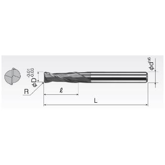岡﨑精工（株） 超硬ソリッドR付エンドミル OKコート SCD2A 超硬ソリッドＲ付エンドミル　ＯＫコート SCD2A 10XR2.0