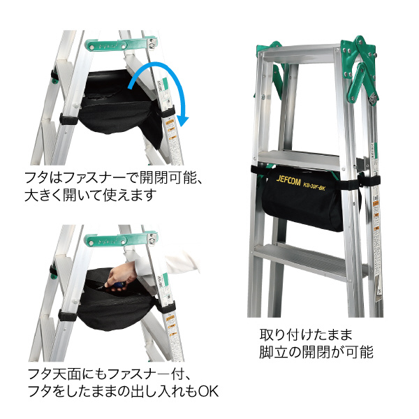 ジェフコム（株） キャタツアンダーバッグ(フタ付) KB キャタツアンダーバッグ（フタ付） KB-30F-BK