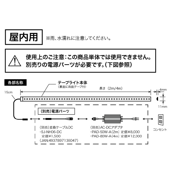 ジェフコム（株） LEDテープライト STM-TN01 ＬＥＤテープライト STM-TN01-02B