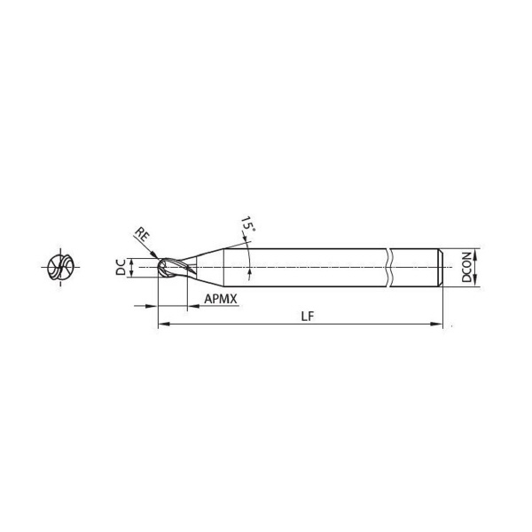 京セラ（株） エンドミル 微細加工用 ボール 2KMB エンドミル　微細加工用　ボール 2KMB0600-1000-S6