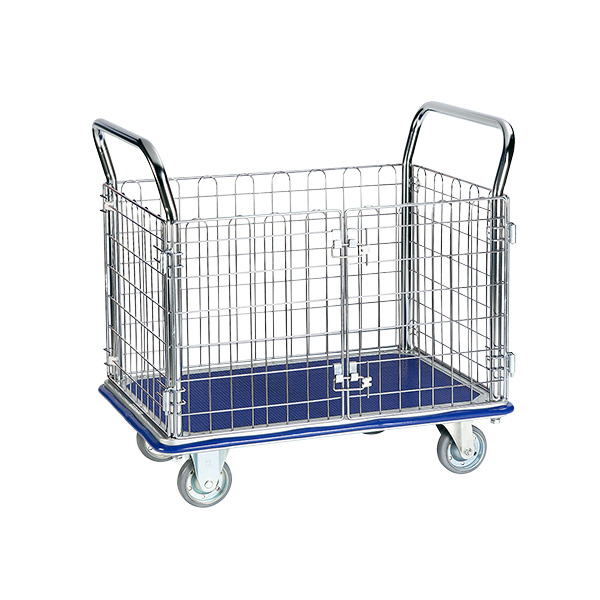 アズワン（株） 観音扉型金網台車 NK－307K 1-6290-01 観音扉型金網台車　ＮＫ－３０７Ｋ 1-6290-01