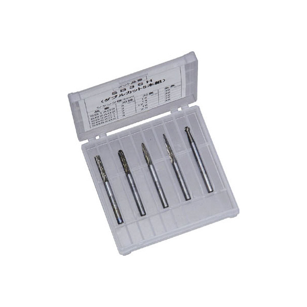 （株）スーパーツール 超硬バー(シャンク径φ3mm W.Cut) 5本組セット 超硬バー　５Ｐ　セット SB3SH