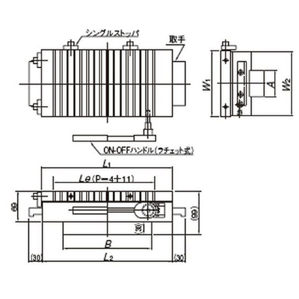 カネテック（株） 永磁チャック RMA 永磁チャック RMA-V1325