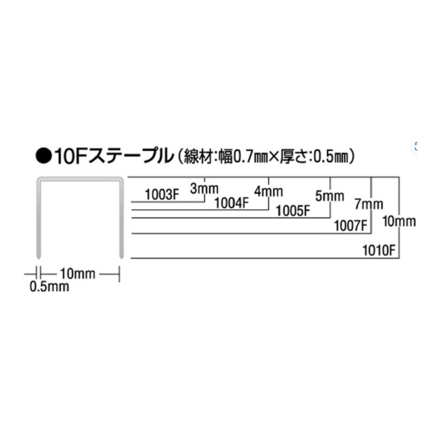 マックス（株） 10Fステープル(内幅:10mm) ステープル　４８００本 1005F