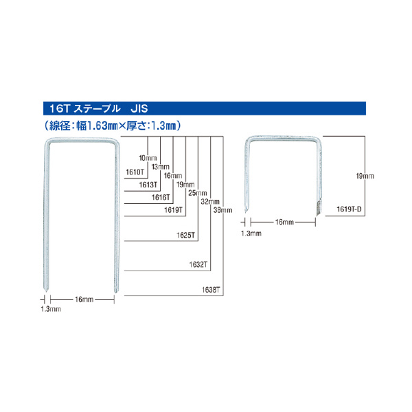 マックス（株） 16Tステープル(内幅:16mm) ステープル　８０００本 1619T-D