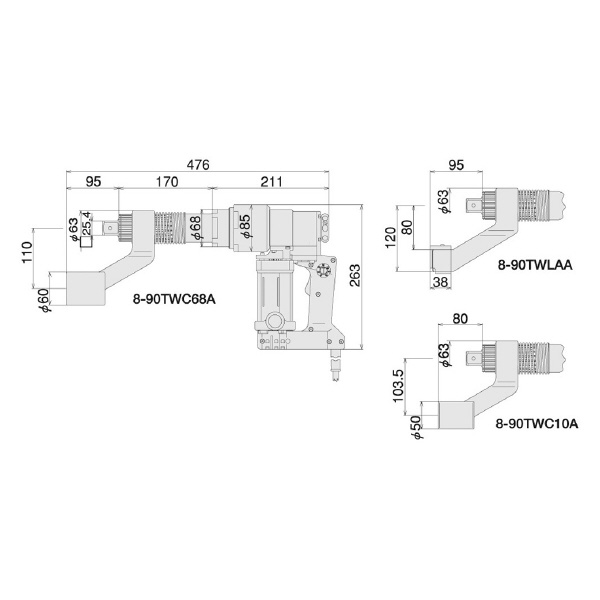ＴＯＮＥ（株） 電動タイヤレンチ 8-90TWSC68A 電動タイヤレンチ 8-90TWSC68A
