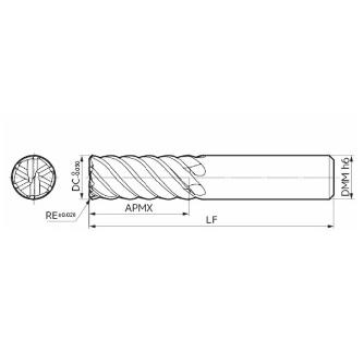 住友電気工業（株） GS MILL ハードラジアスエンドミル GSH6000SF-R ＧＳ　ＭＩＬＬ　ハードラジアスエンドミル GSH6120SF-R05 ACF07C